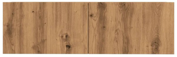 2 db kézműves tölgy falra szerelhető TV-szekrény 100x30x30 cm