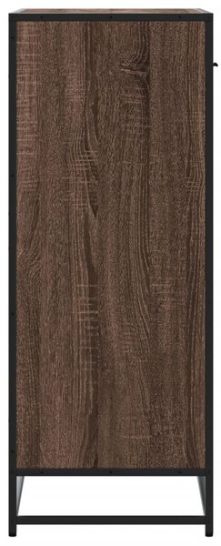 Barna tölgy színű szerelt fa és fém cipőszekrény 75x38x97,5 cm
