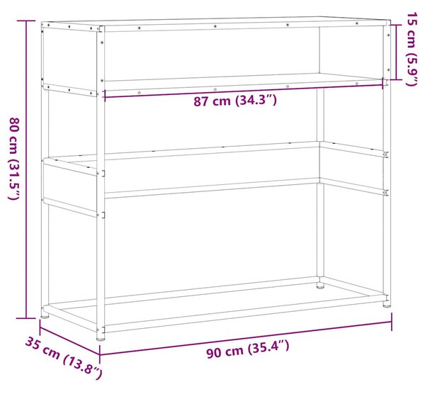 Fekete szerelt fa tálalóasztal 90x35x80 cm