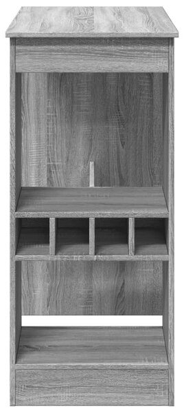 Szürke sonoma szerelt fa bárasztal tárolókkal 90x47,5x103,5 cm