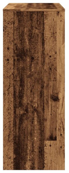 Antik fa színű szerelt fa bárasztal tárolókkal 90x40x103,5 cm