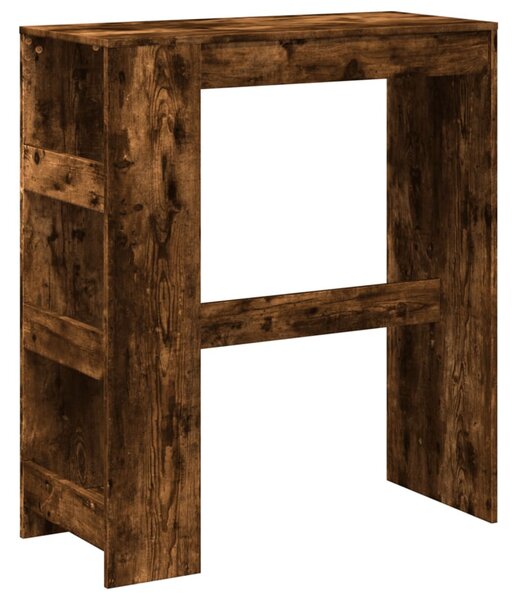 Füstös tölgy szerelt fa bárasztal tárolókkal 90 x 40 x 103,5 cm