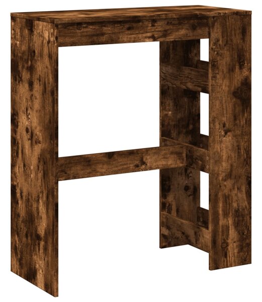 Füstös tölgy szerelt fa bárasztal tárolókkal 90 x 40 x 103,5 cm