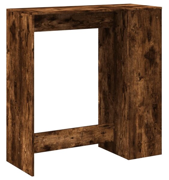 Füstös tölgy szerelt fa bárasztal tárolókkal 101x40x103,5 cm