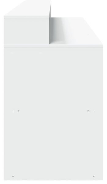 Fehér szerelt fa íróasztal LED-világítással 200 x 55 x 91 cm