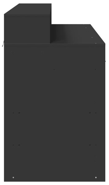 Fekete szerelt fa íróasztal LED-világítással 120 x 55 x 91 cm