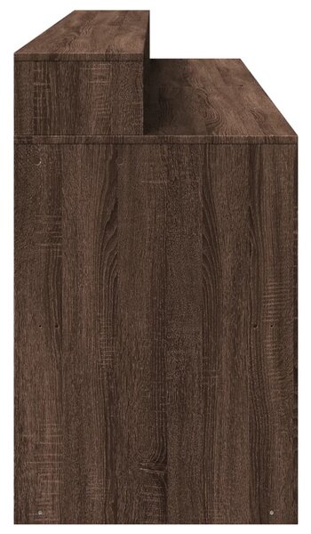 Barna tölgy színű szerelt fa íróasztal LED-ekkel 200x55x91 cm