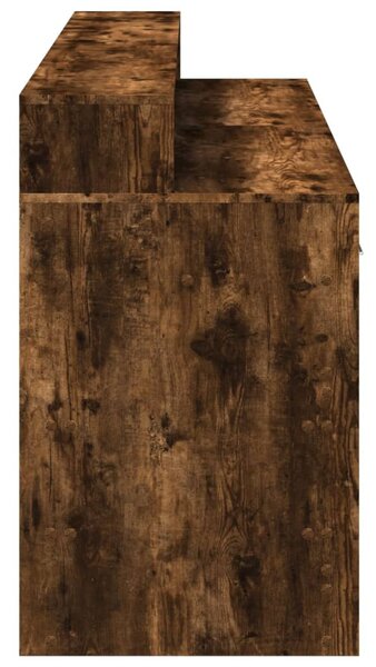 Füstös tölgy színű szerelt fa íróasztal LED-ekkel 160x55x91 cm