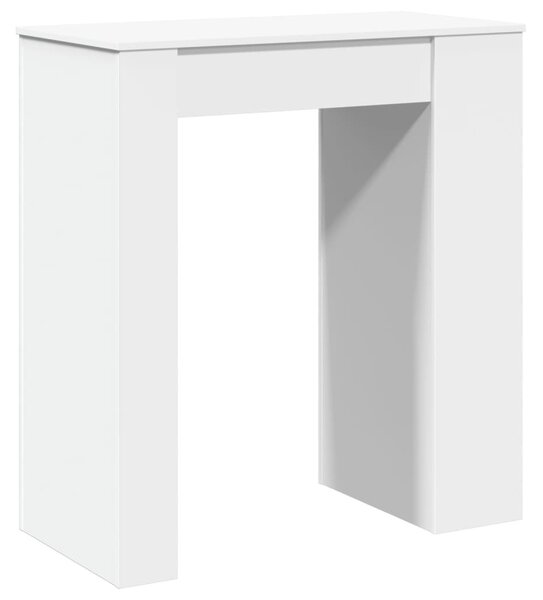 Fehér szerelt fa tárolórekeszes bárasztal 95 x 47 x 103,5 cm
