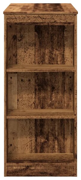 Antik fa színű szerelt fa bárasztal tárolókkal 95x47x103,5 cm