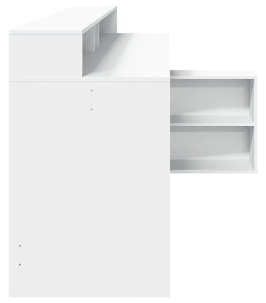 Fehér szerelt fa íróasztal LED-világítással 200 x 104 x 91 cm
