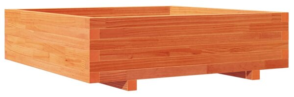 Viaszbarna tömör fenyőfa kerti virágláda 90 x 90 x 26,5 cm