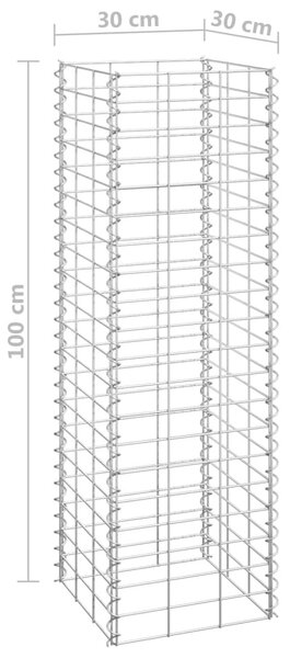 VidaXL 4 db vas gabion magaságyás 30 x 30 x 50 / 100 / 150 / 200 cm