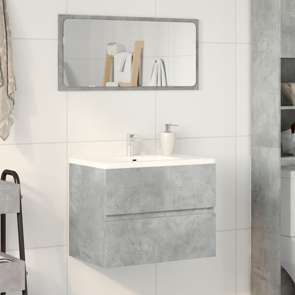 Betonszürke szerelt fa fürdőszobaszekrény 60 x 38,5 x 45 cm