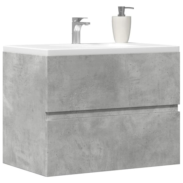 Betonszürke szerelt fa fürdőszobaszekrény 60 x 38,5 x 45 cm