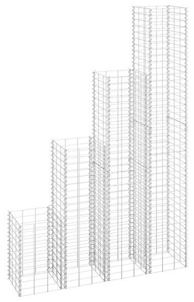 VidaXL 4 db vas gabion magaságyás 30 x 30 x 50 / 100 / 150 / 200 cm