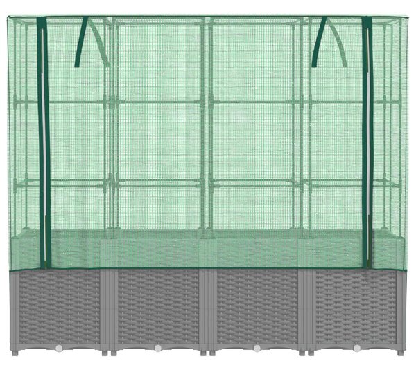 Rattan megjelenésű magaságyás melegháztakaróval 160x40x153 cm