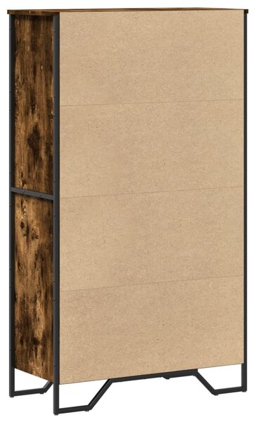Füstös tölgy színű szerelt fa magasszekrény 79,5x35,5x137,5 cm