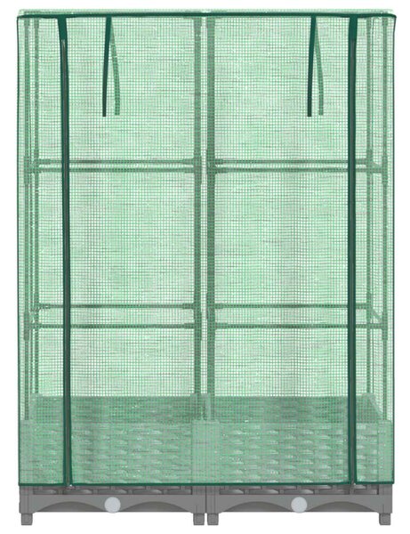 Rattan megjelenésű magaságyás melegháztakaróval 80x40x123 cm