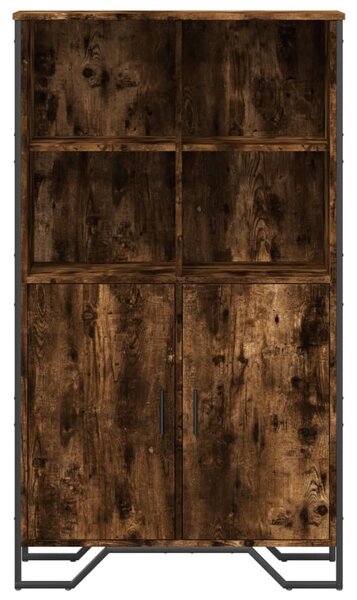 Füstös tölgy színű szerelt fa magasszekrény 79,5x35,5x137,5 cm