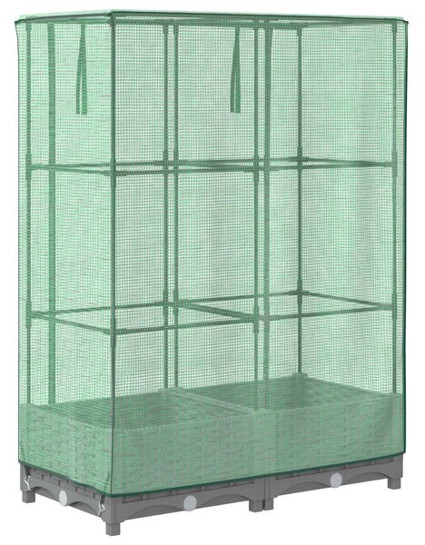Rattan megjelenésű magaságyás melegháztakaróval 80x40x123 cm