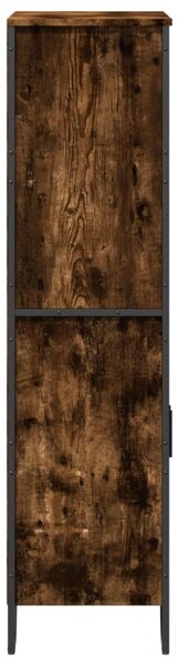 Füstös tölgy színű szerelt fa magasszekrény 79,5x35,5x137,5 cm
