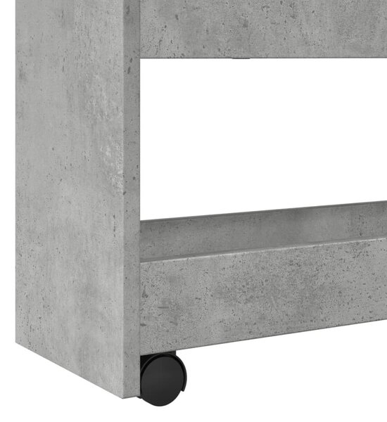 4 szintes betonszürke szerelt fa keskeny tárolókocsi