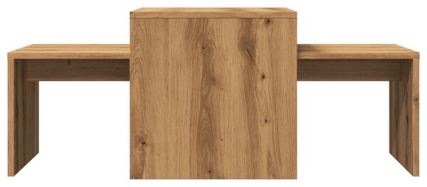 Kézműves tölgy színű szerelt fa dohányzóasztal 100 x 48 x 40 cm