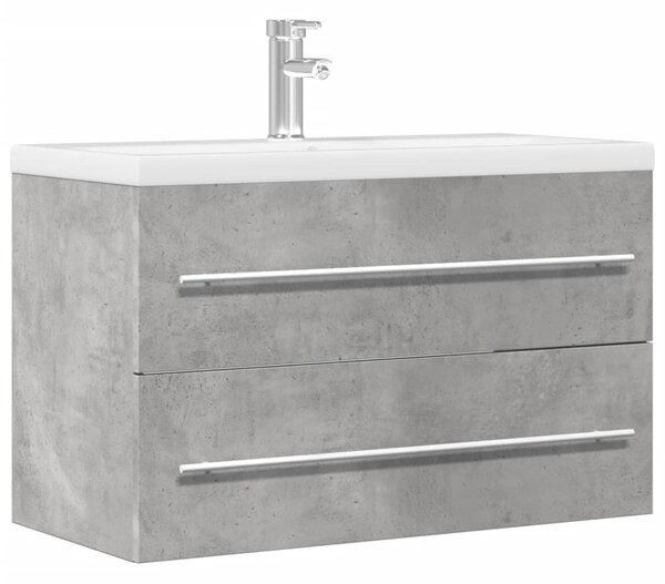 Betonszürke szerelt fa mosdószekrény 80 x 38,5 x 48 cm