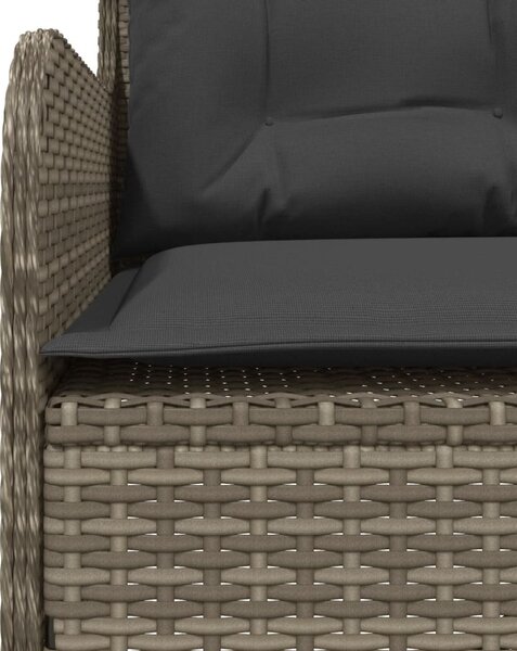 2 részes szürke polyrattan kerti kanapészett párnákkal