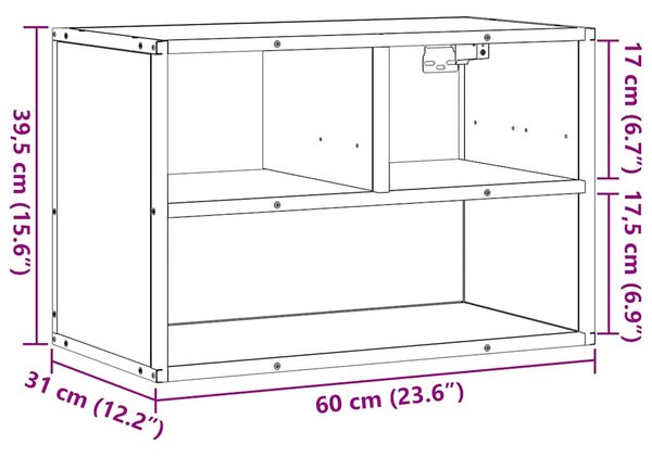 Szürke sonoma színű szerelt fa TV-szekrény 60 x 31 x 39,5 cm