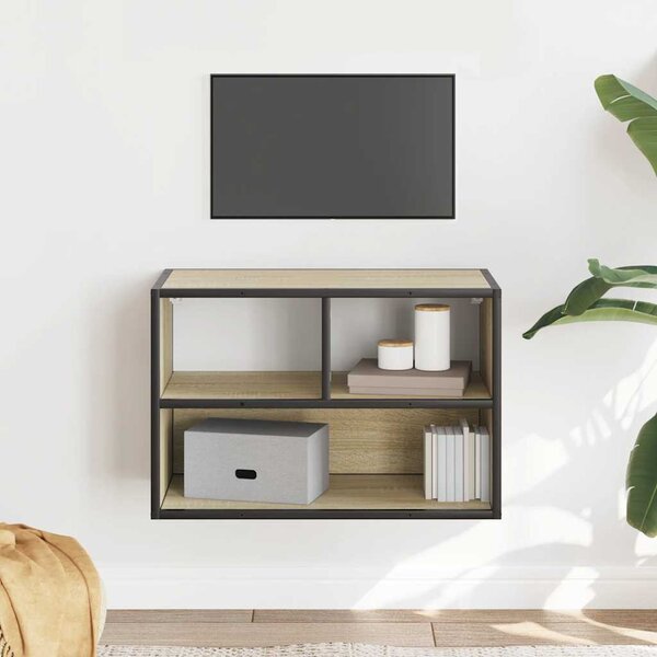 Sonoma tölgy színű szerelt fa és fém TV-szekrény 60x31x39,5 cm