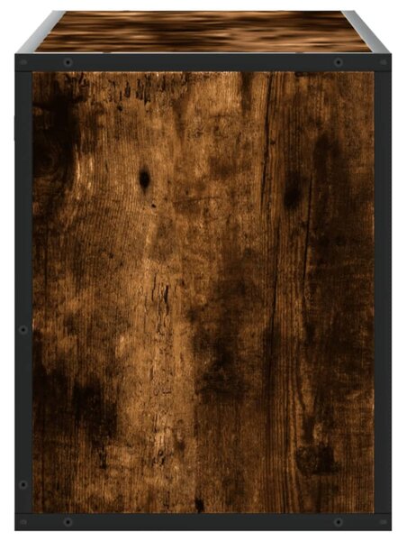 Füstös tölgy színű szerelt fa és fém TV-szekrény 100x31x39,5 cm