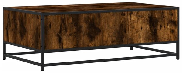 Füstös tölgy szerelt fa és fém dohányzóasztal 100 x 57 x 35 cm