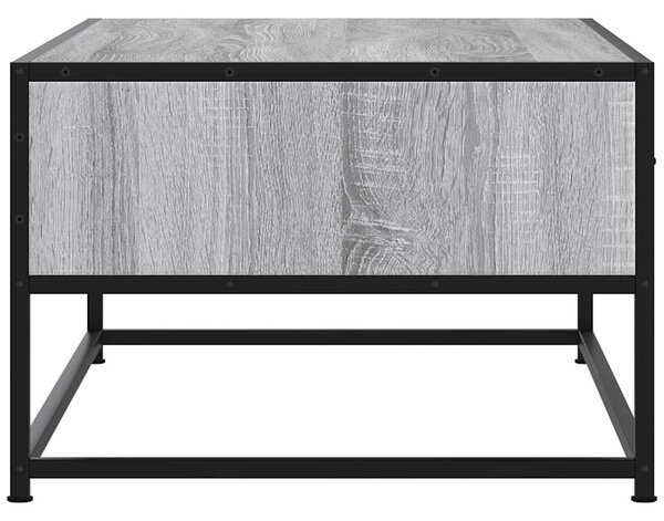 Szürke sonoma szerelt fa és fém dohányzóasztal 100 x 50 x 35 cm