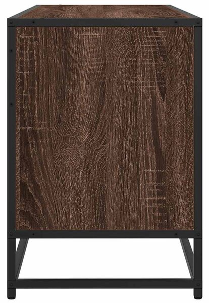 Barna tölgy színű szerelt fa és fém TV-szekrény 100x35x50 cm