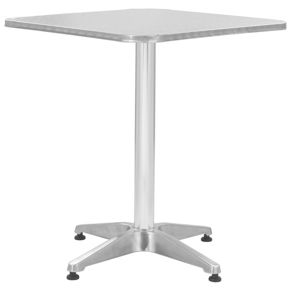 VidaXL ezüstszínű alumínium kerti asztal 60 x 60 x 70 cm