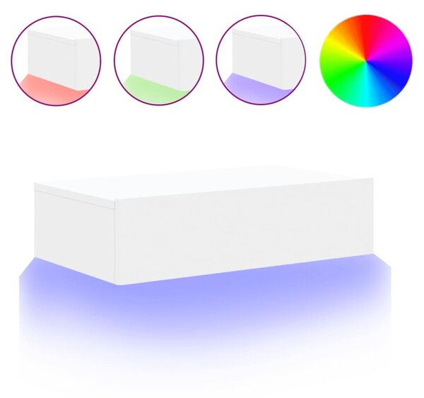 Fehér TV-szekrény LED-lámpákkal 60x35x15,5 cm