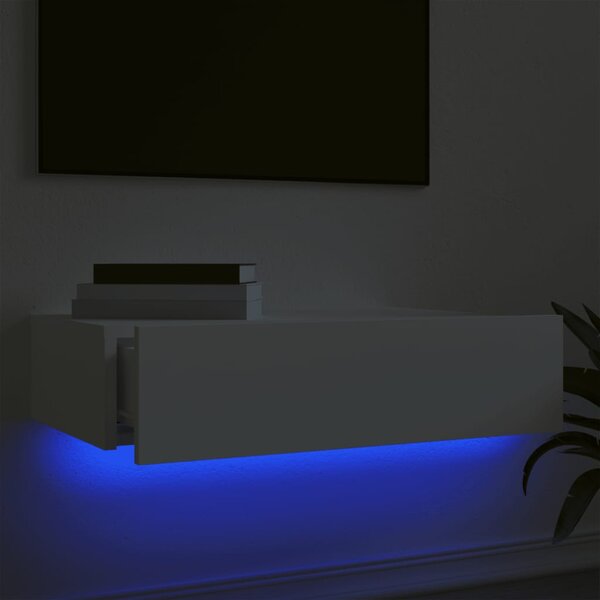 Fehér TV-szekrény LED-lámpákkal 60x35x15,5 cm