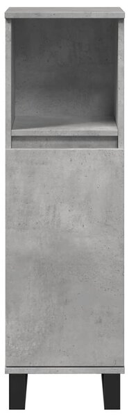 Betonszürke szerelt fa fürdőszobaszekrény 30 x 30 x 100 cm