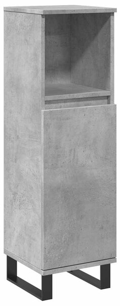 Betonszürke szerelt fa fürdőszobaszekrény 30 x 30 x 100 cm
