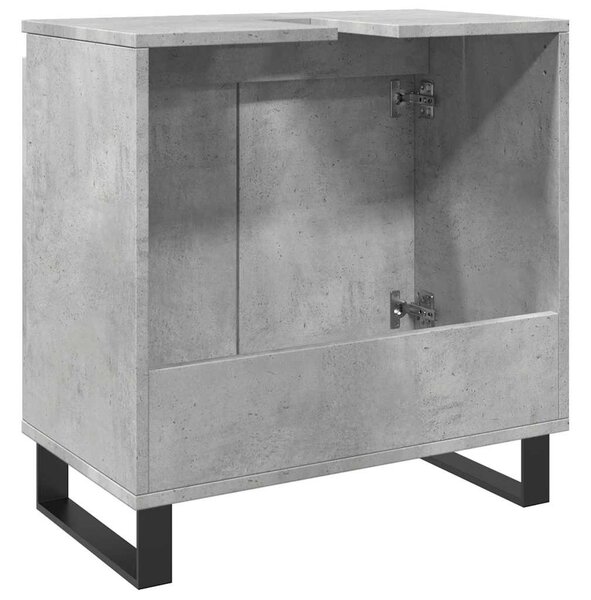Betonszürke szerelt fa fürdőszobaszekrény 58x33x60 cm
