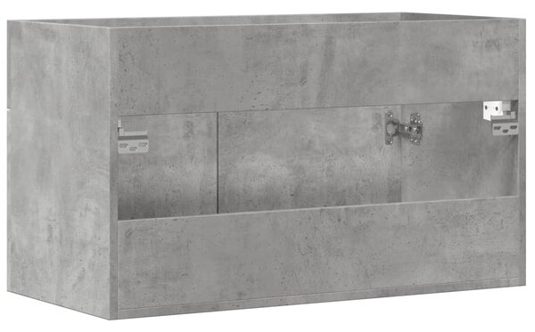 Betonszürke szerelt fa fürdőszobai mosdószekrény 90x38,5x46 cm