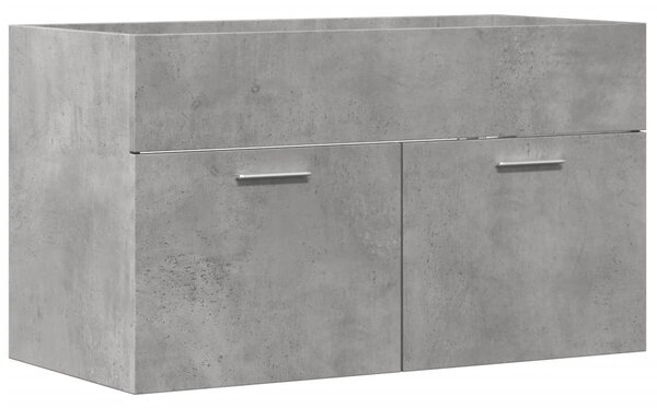 Betonszürke szerelt fa fürdőszobai mosdószekrény 90x38,5x46 cm