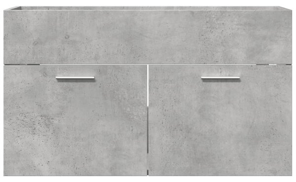 Betonszürke szerelt fa fürdőszobai mosdószekrény 90x38,5x46 cm