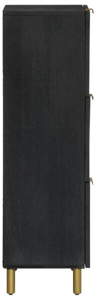 Fekete szerelt fa magasszekrény 40 x 33 x 110 cm