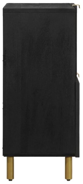 Fekete szerelt fa tálalószekrény 80 x 33 x 75 cm