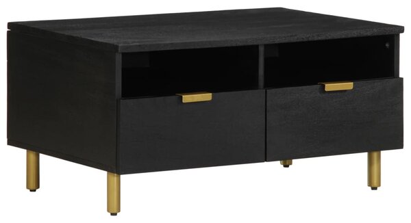 Fekete szerelt fa dohányzóasztal 80 x 54 x 40 cm