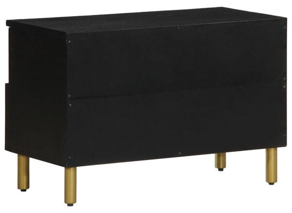 Fekete szerelt fa TV-szekrény 70 x 33 x 46 cm