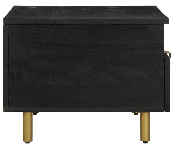 Fekete szerelt fa dohányzóasztal 80 x 54 x 40 cm